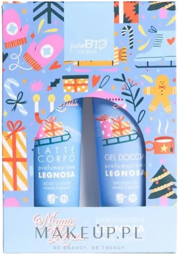 PuroBio Cosmetics PuroBio Cosmetics Magic Xmas Woody Fragrance (sh/gel/150 мл + b/lot/150 мл) - Набор PuroBio Magic Xmas гель для душа и лосьон для тела с календулой и ромашкой древесный аромат 2x150 мл