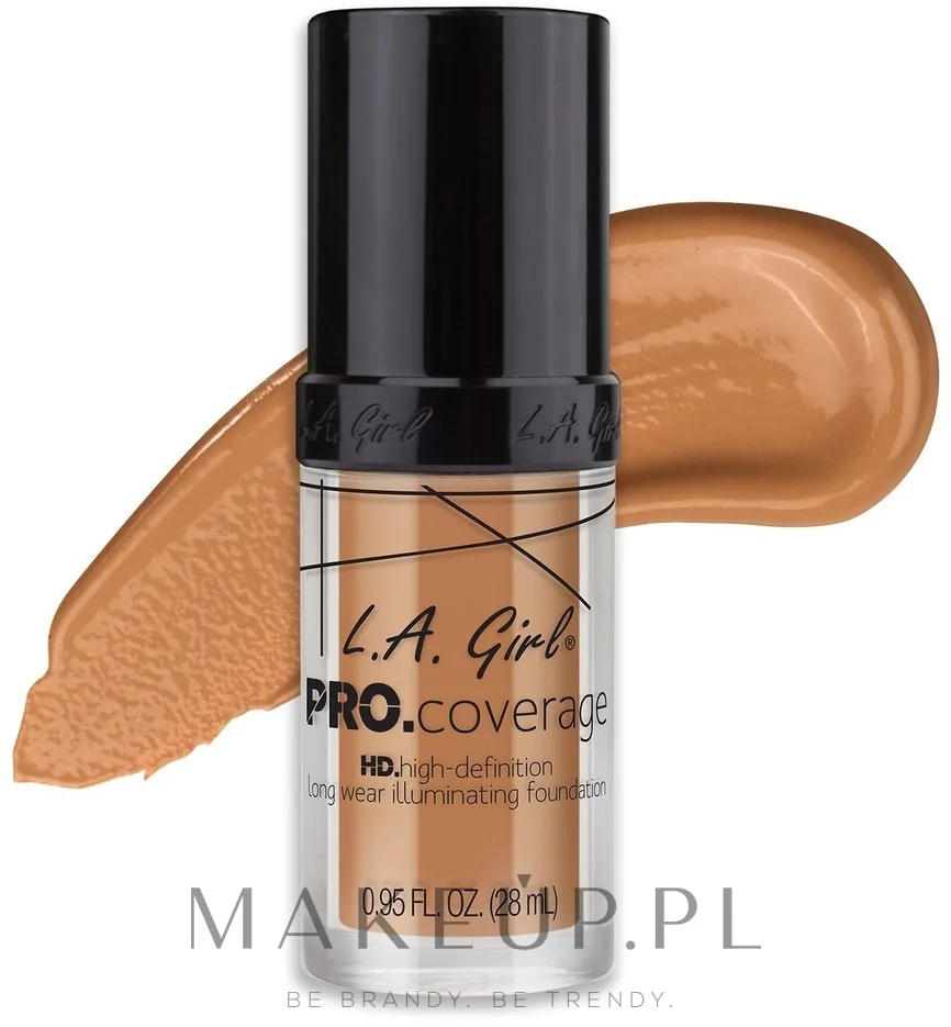 Тональная основа L.A. Girl PRO Coverage HD Foundation кроющая стойкая, 28 мл, оттенок GLM648 - Soft Honey