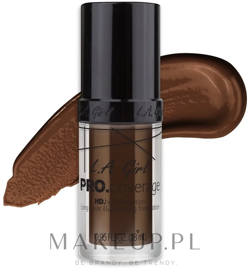 Тональная основа L.A. Girl PRO Coverage HD Foundation кроющая стойкая, 28 мл, оттенок GLM656 - Dark Chocolate