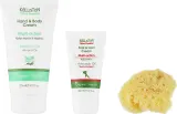 Kalliston Gift Box набор подарочный крем для рук и тела с маслом мастики 150 мл крем для стоп 50 мл губка для тела — фото 2