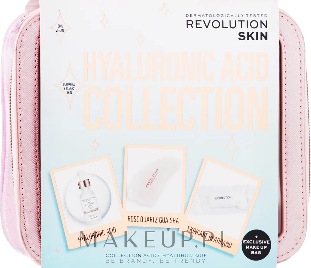 Набор для лица Makeup Revolution Hyaluronic Acid увлажняющая сыворотка гуаша из розового кварца и повязка 30 мл