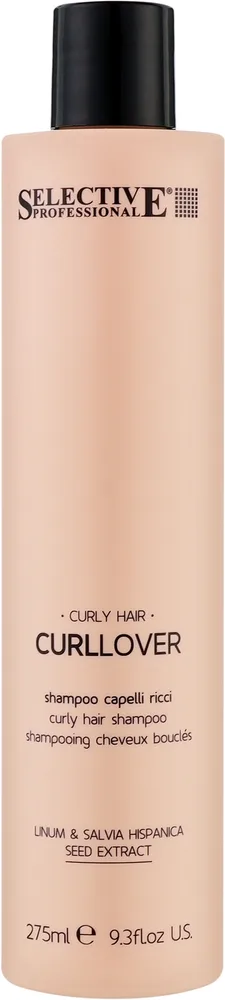Шампунь для волос Selective Professional Curllover Shampoo для кудрявых волос, с экстрактами льна и чиа, 275 мл / 1000 мл