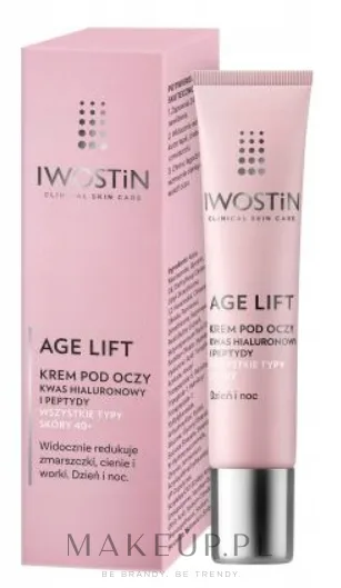 Iwostin Age Lift крем для кожи вокруг глаз с гиалуроновой кислотой и пептидами 15 мл, крем для век для всех типов кожи с маслом ши, ниацинамидом и пантенолом