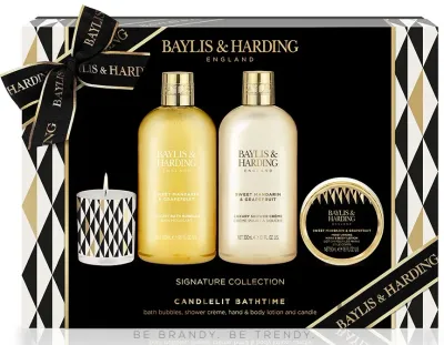 Набор Baylis & Harding Sweet Mandarin & Grapefruit пена для ванны 300 мл крем для душа 300 мл лосьон 50 мл и свеча 60 г