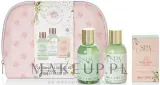 Набор The Kind Edit Co Spa Botanique гель для душа 100 мл лосьон для тела 100 мл соль для ванны 50 г и косметичка — фото 1