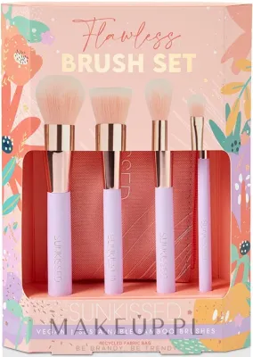 Набор кистей для макияжа Sunkissed Flawless Brush Set 4 шт. с косметичкой