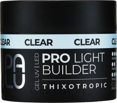 Строительный гель для ногтей Palu Pro Light Builder Gel Clear прозрачный, самовыравнивающийся, 12 г, 45 г или