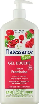 Органический гель для душа Natessance Kids с ароматом малины, 500 мл