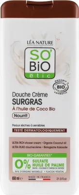 So'Bio Etic Body Care крем для душа насыщенный Ultra Rich Shower Cream 650 мл, с органическим кокосовым маслом и маслом ши, для сухой и чувствительной кожи