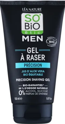 Гель для бритья So'Bio Etic Men Shaving Gel Aloe Vera для чувствительной кожи, непенящийся, 150 мл