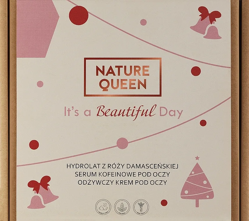 Набор Nature Queen It's a Beautiful Day крем для области вокруг глаз 30 мл тоник 100 мл и сыворотка с кофеином 10 мл