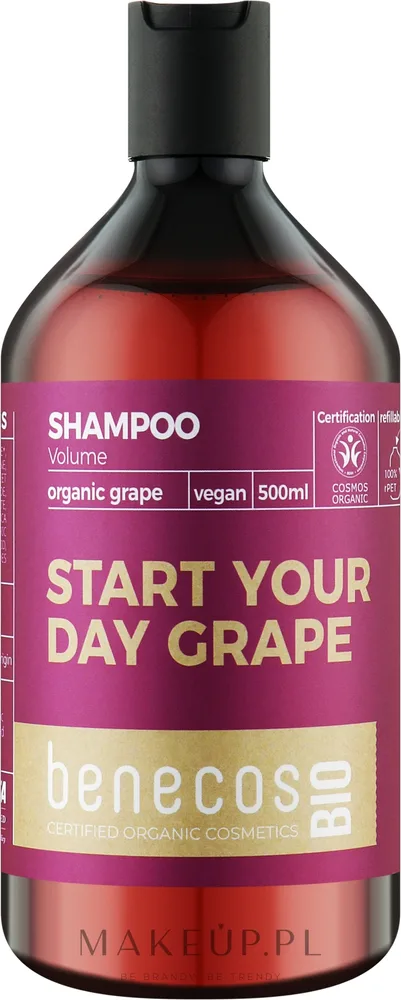 Benecos Volumizing Shampoo Organic Grape Oil — шампунь для объёма волос с органическим маслом виноградных косточек, 500 мл