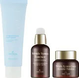 Набор The Skin House Wrinkle System эссенция крем и очищающая пенка с коллагеном скваланом и гиалуроном 50+50+120 мл — фото 1