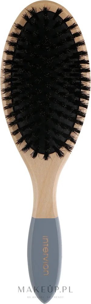Деревянная щётка для волос Inter-Vion Wooden Line Brush 498641 натуральная щетина