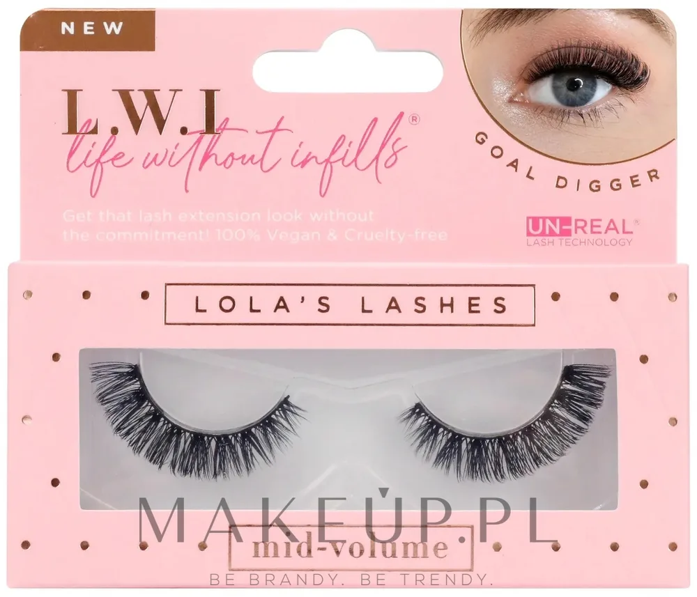 Накладные ресницы Lola's Lashes Goal Digger Strip Lashes, на ленте, с изгибом, длина 4–9 мм