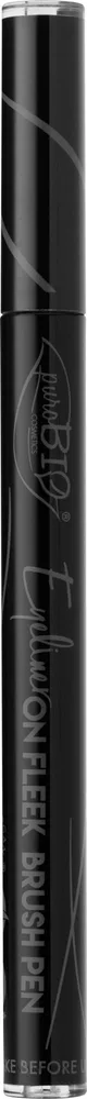 Подводка для глаз PuroBio Cosmetics Eyeliner On Fleek Brush Pen фломастер, интенсивный чёрный, 0,7 мл