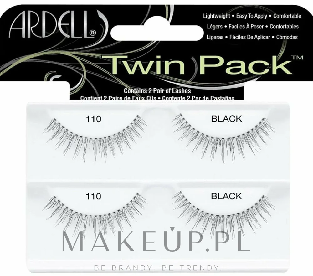 Набор накладных ресниц Ardell Twin Pack Lashes 110 Black, чёрные, изогнутые, 4 шт