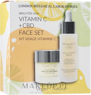 London Botanical Laboratories London Botanical Laboratories Vitamin C + CBD Face Set (cr/50 мл + serum/30 мл) - Набор London Botanical Vitamin C + CBD крем и сыворотка с витамином C ананасом и гиалуроном 50+30 мл