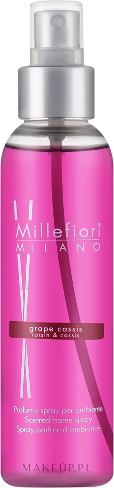 Спрей для дома Millefiori Milano Natural Grape Cassis Scented Home Spray ароматический, виноград и чёрная смородина, 150 мл