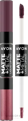 Жидкая помада для губ Avon Matte & Metal Duo 2 в 1