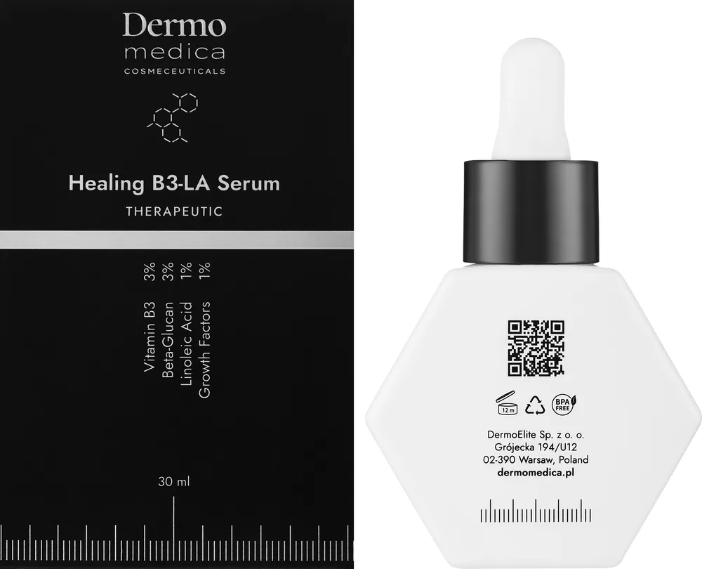 Сыворотка Dermomedica Healing B3-LA с ниацинамидом, линолевой кислотой и тремеллой