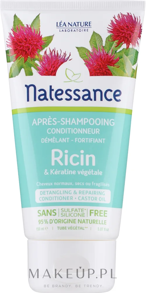 Кондиционер для волос Natessance с касторовым маслом и растительным кератином для сухих волос 150 мл