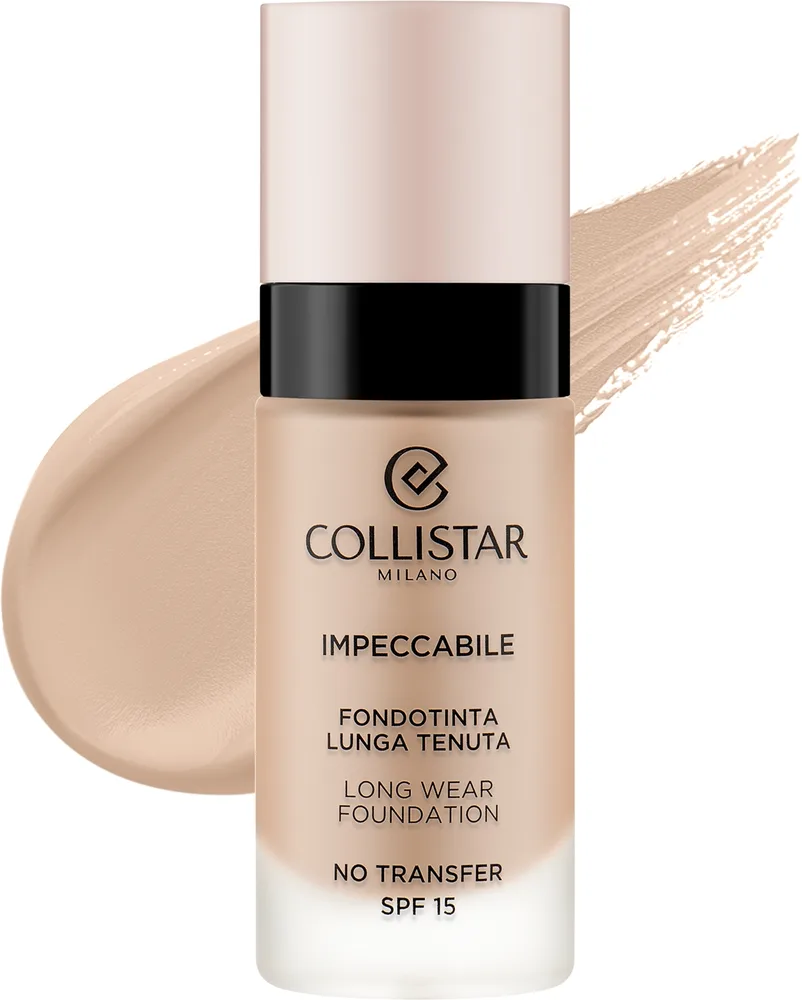 Тональная основа Collistar Impeccabile Long Wear No Transfer стойкая матирующая веганская SPF 15, 30 мл, оттенок 1R - Rosy Avory
