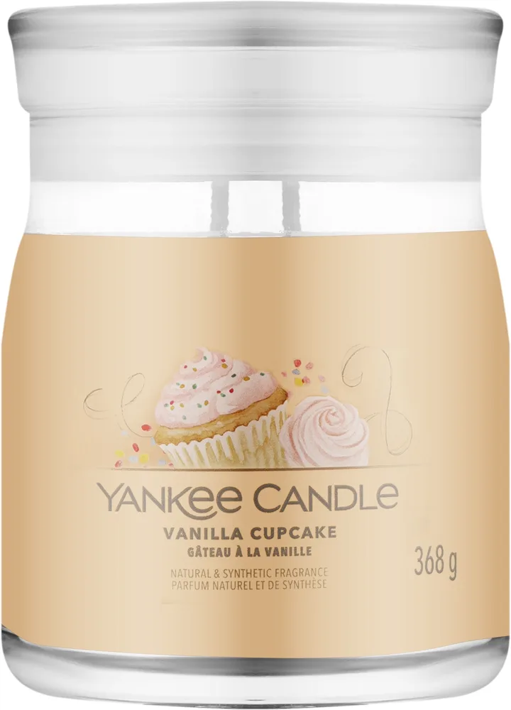 Свеча ароматическая Yankee Candle Signature Vanilla Cupcake в банке, 2 фитиля, 368 г или, 368 г / 567 г