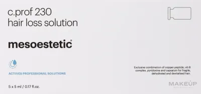 Мезококтейль против выпадения волос Mesoestetic C.prof 230 Hair Loss Solution, для профессионального использования, 5 ампул по 5 мл