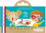 Namaki Clown and Harlequin Face Painting Kit набор для аквагрима детский 3 цвета, кисть и инструкции, натуральный состав 7,5 г — фото 1
