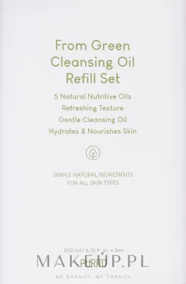 Purito Seoul From Green Cleansing Oil масло гидрофильное для лица набор 2 x 200 мл, основное средство и сменный блок