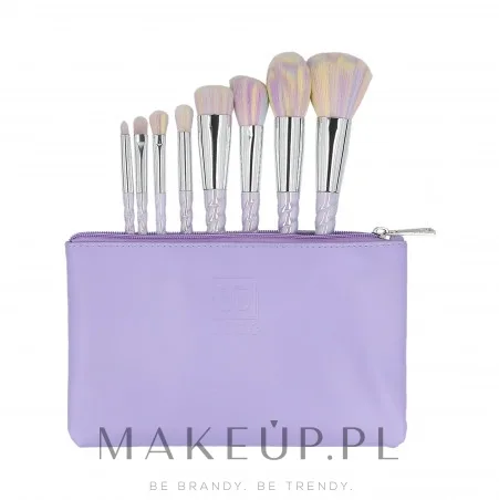 Набор кистей для макияжа ILU Brush Set 8 шт. фиолетовый с косметичкой единорог