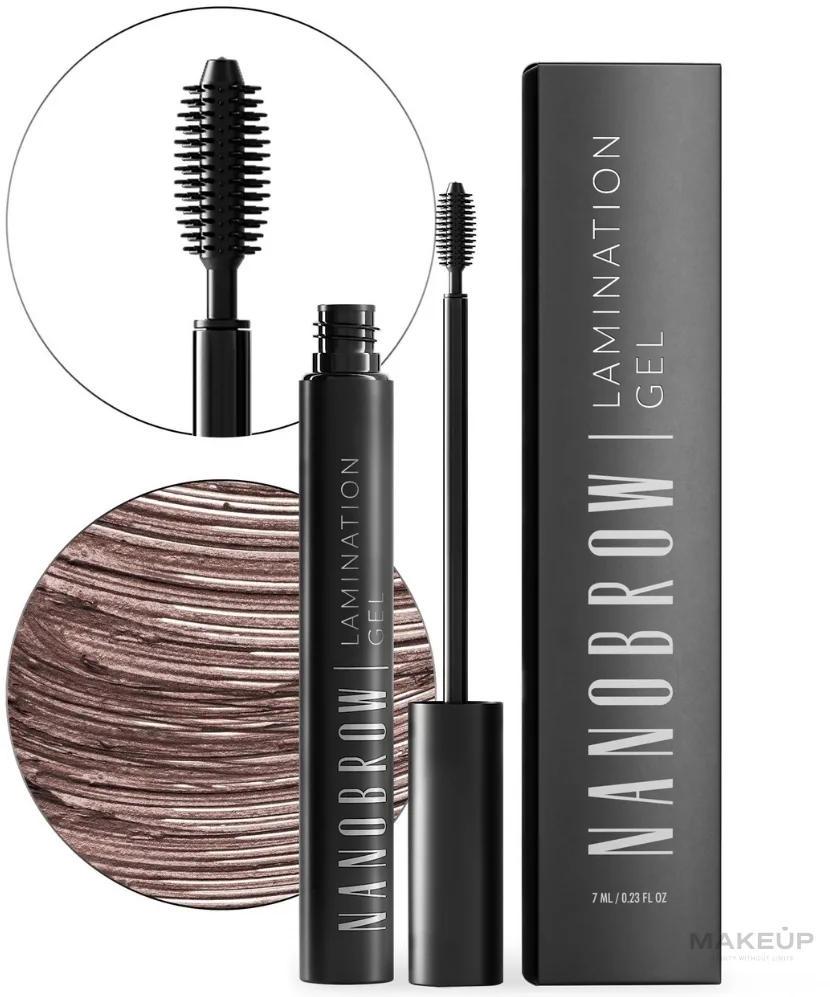 Гель для ламинирования бровей Nanobrow Lamination Gel с силиконовым аппликатором, до 24 часов фиксации, 7 мл, оттенок Brown