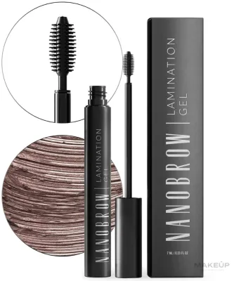 Гель для ламинирования бровей Nanobrow Lamination Gel с силиконовым аппликатором, до 24 часов фиксации, 7 мл, оттенок Brown