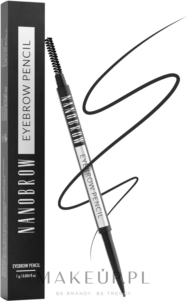 Карандаш для бровей Nanobrow Eyebrow Pencil двусторонний, с щёточкой для растушёвки, 1 г, оттенок Espresso