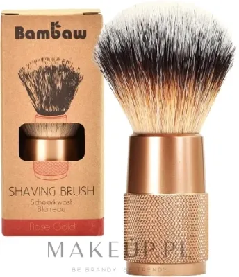 Помазок для бритья Bambaw Shaving Brush Rose Gold с нейлоновым ворсом, розовое золото, 1 шт