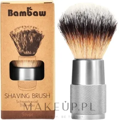 Помазок для бритья Bambaw Shaving Brush Silver с нейлоновым ворсом, серебристый, 1 шт