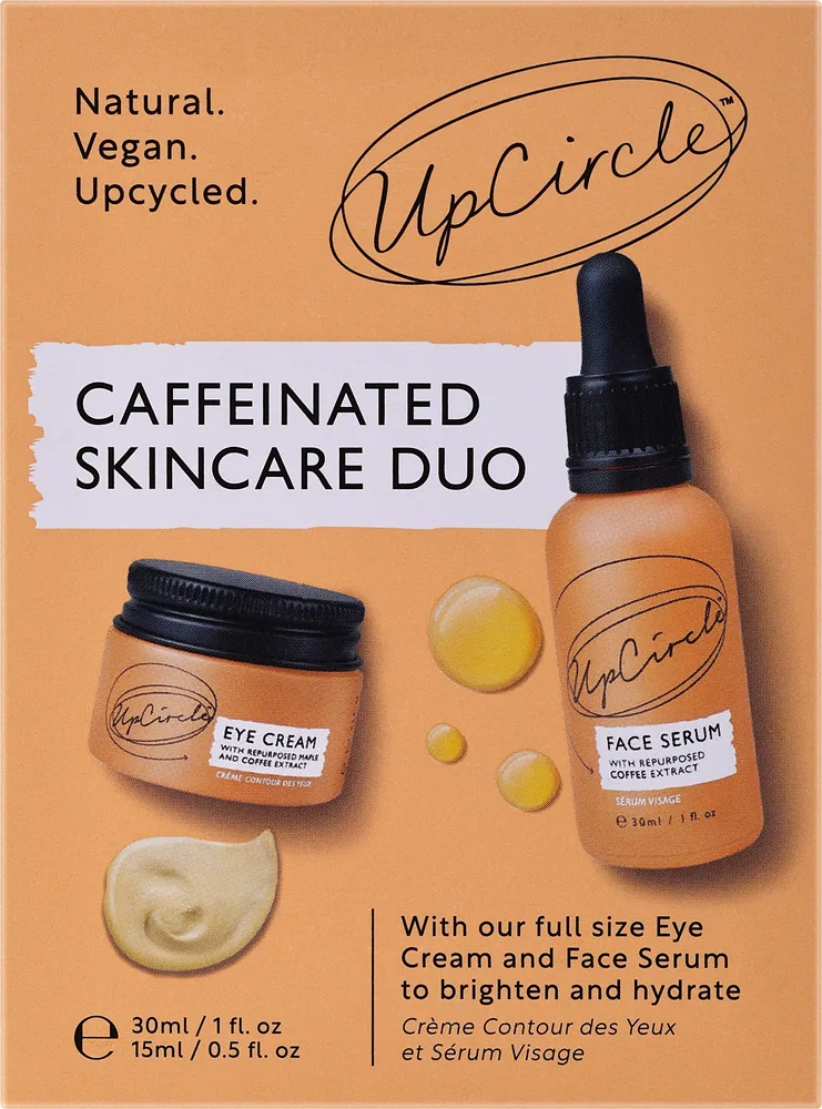 Набор UpCircle Caffeinated сыворотка с кофе и крем для век с кофе и кленом 30+15 мл
