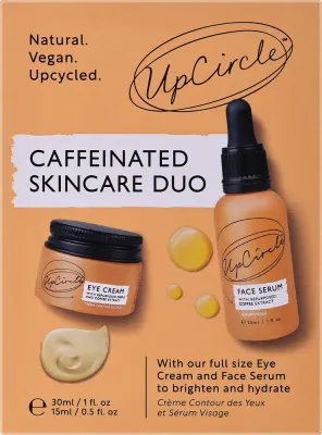 Набор UpCircle Caffeinated сыворотка с кофе и крем для век с кофе и кленом 30+15 мл