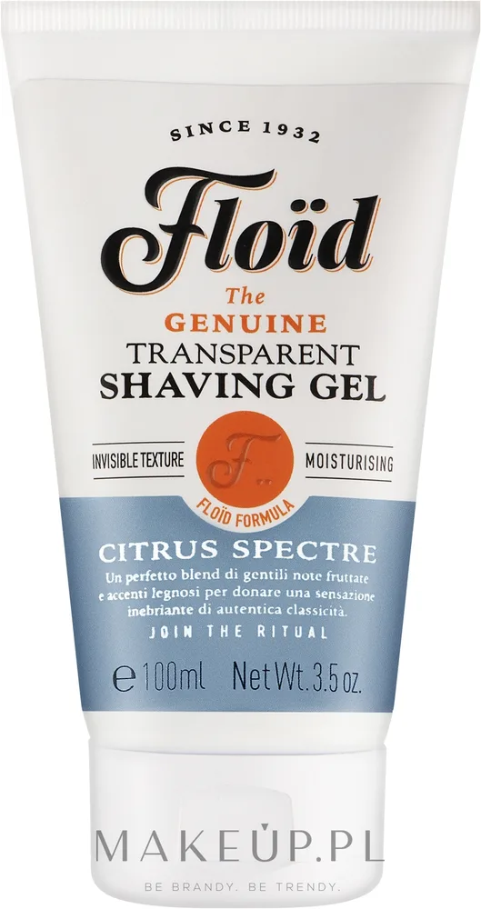 Прозрачный гель для бритья Floid Citrus Spectre Shaving Gel с глицерином, 150 мл