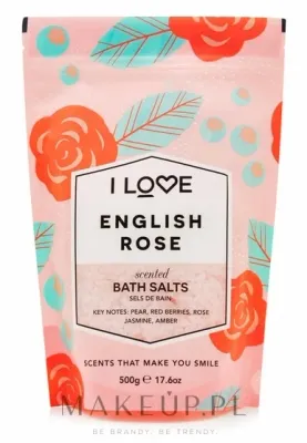 I Love... I Love Cosmetics English Rose Scented Bath Salts - I Love Naturals соль для ванны English Rose Scented Bath Salts 500 г, с ароматом английской розы, расслабляющая