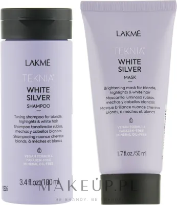 Тонирующий набор Lakme Teknia White Silver шампунь и маска против желтизны для светлых волос 100+50 мл