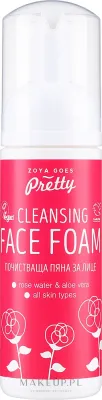 Zoya Goes очищающая пенка для лица с розовой водой алоэ и молочной кислотой AHA веган, 150 мл
