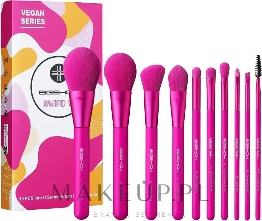 Набор синтетических кистей Eigshow Beauty Into You Premium Pink Set 10 шт. розовый