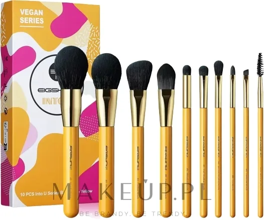 Набор синтетических кистей Eigshow Beauty Into You Premium Yellow Set 10 шт. жёлтый