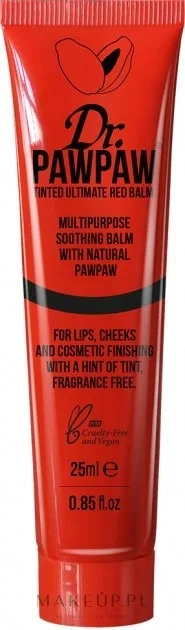 Dr. PAWPAW Dr. Paw Paw Multi-Purpose Tinted Ultimate Red Balm - Бальзам для губ Dr. Paw Paw Multi-Purpose Tinted Ultimate Red Balm оттеночный, многофункциональный, 25 мл