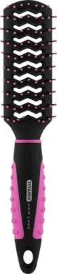 Мини-щётка для волос Titania Hair Care Skeleton Hair Brush 9 рядов чёрно-розовая