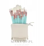 Набор кистей для макияжа ILU Basic Mu Turquoise Makeup Brush Set 12 шт. в белом чехле — фото 1