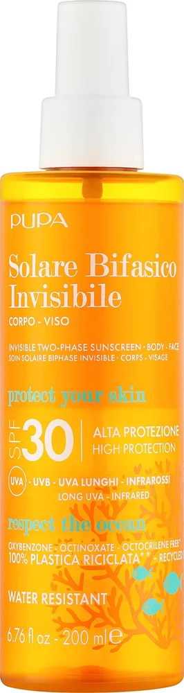 Спрей для тела Pupa Milano Solare Bifasico Invisibile SPF 30 двухфазный 200 мл