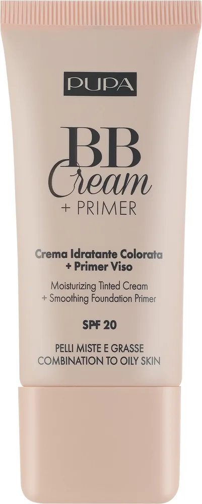 BB крем для лица Pupa BB Cream+Primer Combination To Oily Skin SPF20 с праймером, матирующий, 30 мл, оттенок 003 - Sand